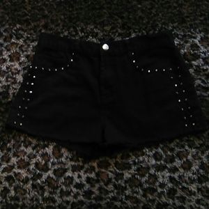 Black jean shorts